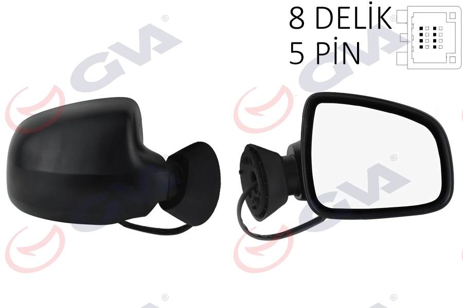 GVA 1019218 Diş Dikiz Aynasi Sağ Dacia 2009-2012 Logan Logan Mcv Sandero 2012>>Duster Elektirikli