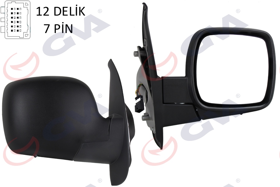 GVA 1016151 Diş Dikiz Aynasi Sağ Kangoo 08> Elektrikli Isitmali Sensörlü Konveks 7 Fiş Vm-6131ehsr