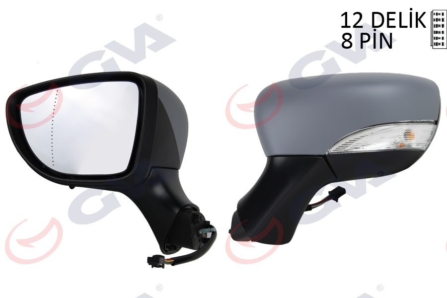 GVA 1014340 Diş Dikiz Aynasi Sol Clio 12> Elektrikli Isitmali Astarli Sinyalli Asferik Vm-6126ehpal
