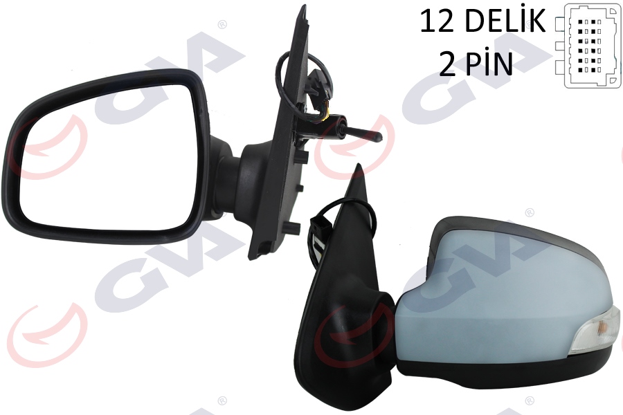 GVA 1014251 Diş Dikiz Aynasi Sol Symbol-Sandero 13> 1 Mekanik Sinyalli Astarli Konveks 2 Fiş Vm-6129pl