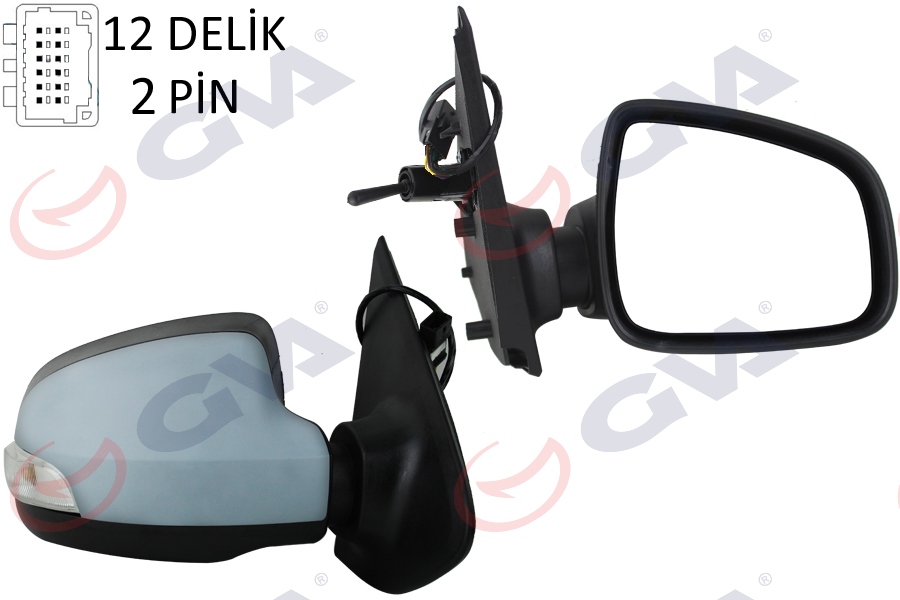 GVA 1014250 Diş Dikiz Aynasi Sağ Symbol-Sandero 13> 1 Mekanik Sinyalli Astarli Konveks 2 Fiş Vm-6129pr