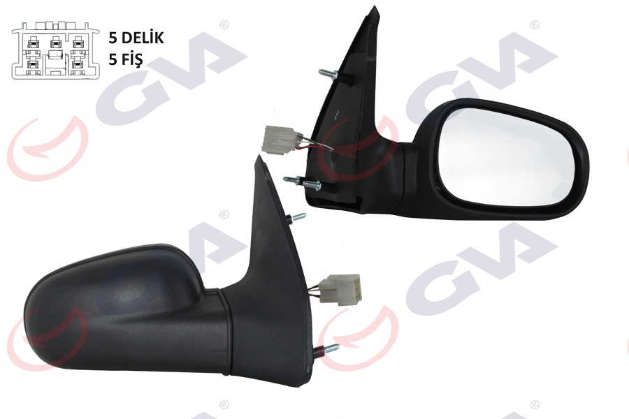 GVA 1014105 Diş Dikiz Aynasi Sağ Clio 94-98 Elektrikli Isitmali Bombeli Cam 5 Fiş Vm-126ehr