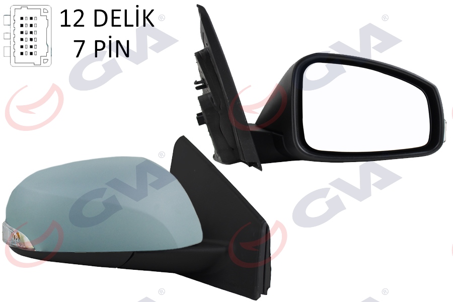 GVA 1011323 Diş Dikiz Aynasi Sağ Megane-Fluence 08> Elektrikli Isitmali Sinyalli Astarli Konveks 7 Fiş Vm-6138ehpr