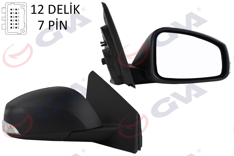 GVA 1011321 Diş Dikiz Aynasi Sağ Megane-Fluence 08> Elektrikli Isitmali Sinyalli Konveks 7 Fiş Vm-6138ehr