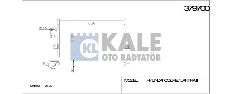KALE-379700 Kondenser Coupe-Elantra Ii Al Al