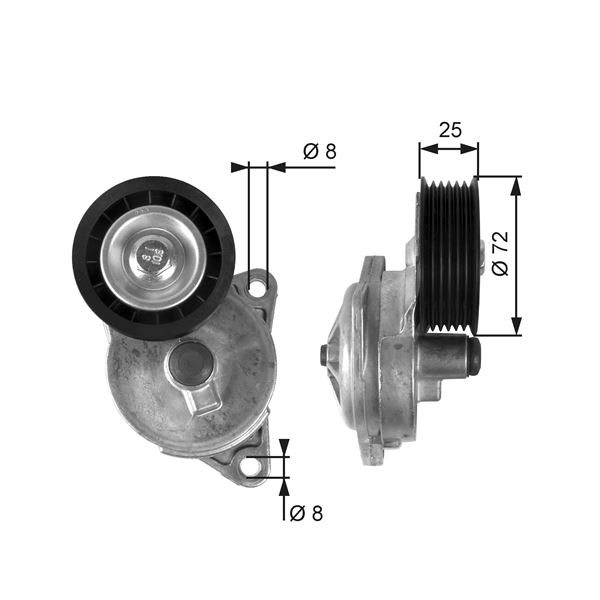 GATES T38188 Alternatör Gergi Rulmani Kütüklü Ford Focus 98-Monedeo> 1.6-1.8-2.0 Benzin