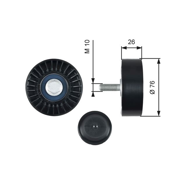 GATES T36485 Alternatör Gergi Rulmani Caddy Iii-Golf Vi-Plus-Jetta Iv-Polo-Touran-A1-A3-Fabia-Yeti 1.2 Tsi 10 >