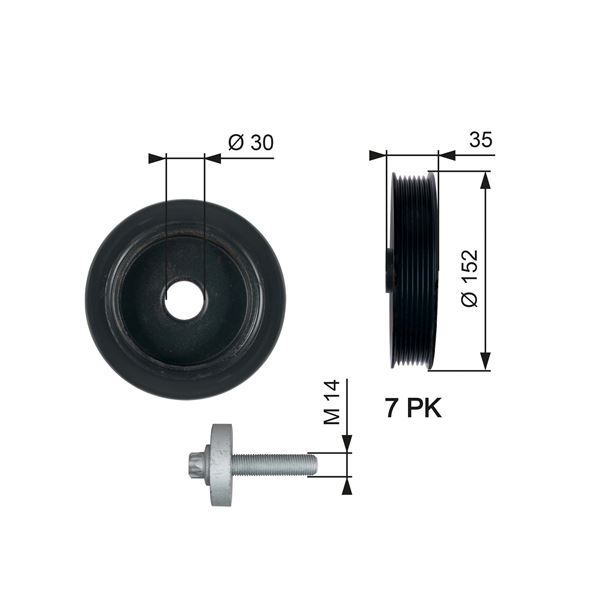 GATES TVD1127A Krank Kasnaği Renault Master 2.5 Dci 16v 02 > Eng. G9u