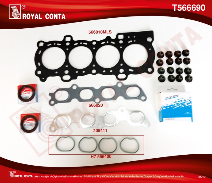 ROY-T566690 Ust Takim Conta -Corteco Keceli- Subap Kapak Contasiz (Ford  Fiesta 1.4 16v Focus Ii 1.4)