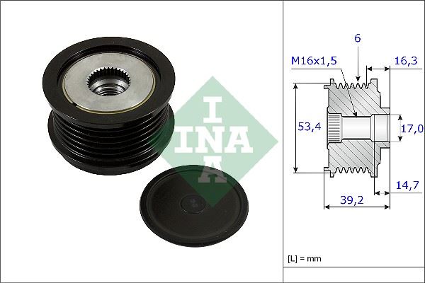 PARS PRS-SH-023610 Alternatör Kasnak 39.2mm Cmax-Fiesta Vi-Focus Iii-Kuga Ii-Transit-Connect-Courier 1.5-1.6-2.0tdci Wai-94280 / Wut-94280