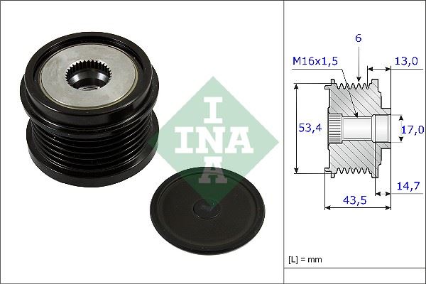 INA 535023710 Alternatör Rulmanli Kasnak Focus/Mondeo/Kuga/Courrier