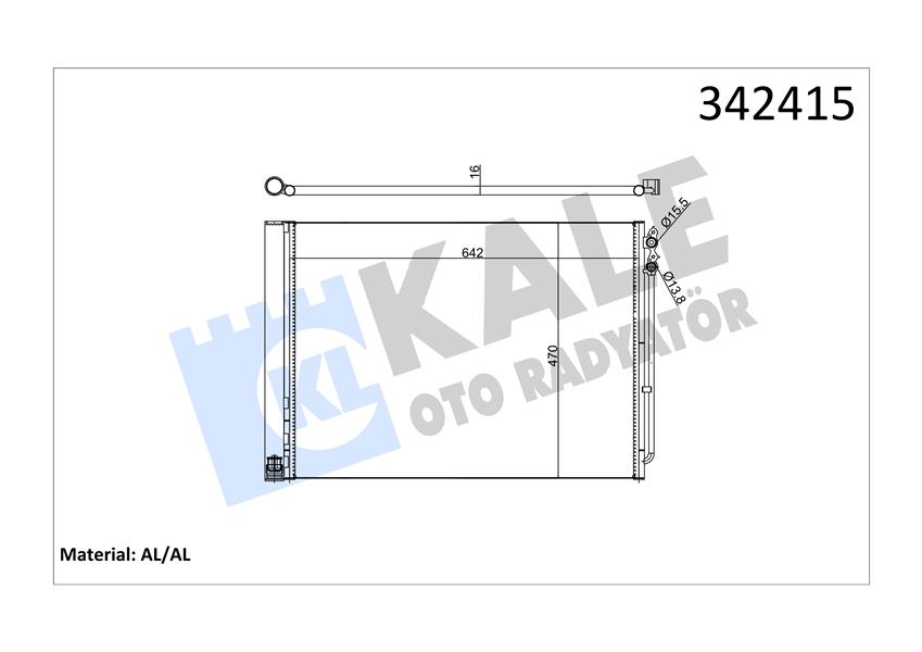 KALE 342415 Klima Radyatoru Bmw F07 F10 F11 F18 F06 F12 F13 F01 F02