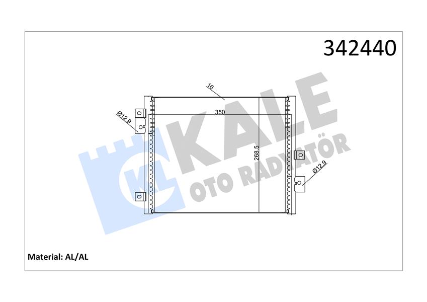 KALE 342440 Klima Kondenseri Porsche 911-Targa-Boxster-Cayman Al-Al