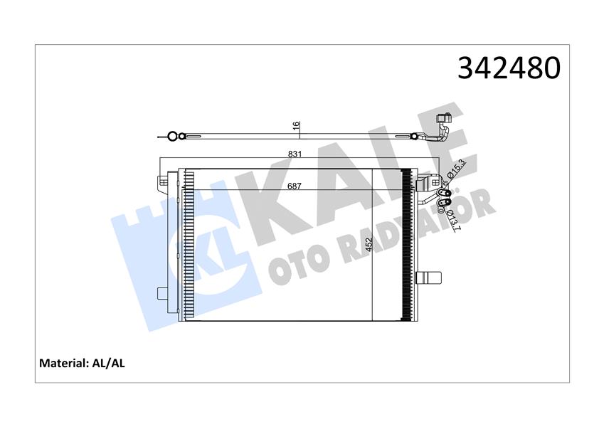 KALE 342480 Klima Kondenseri Vw Multivan V-Transporter T5 Box-Bus Al-Al