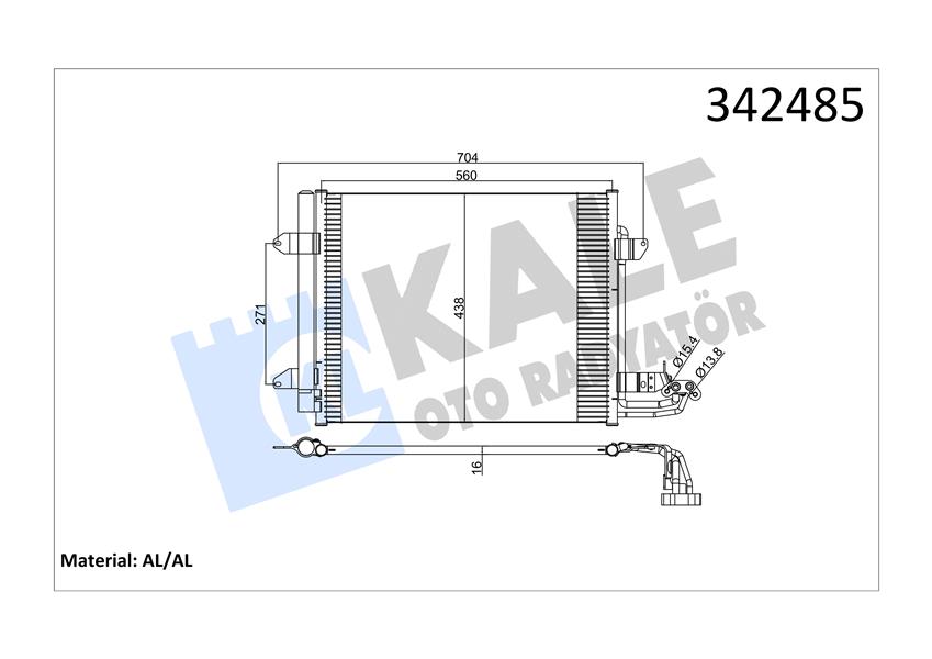 KALE 342485 Klima Kondenseri Vw Caddy Iii Box-Estate-Touran Al-Al