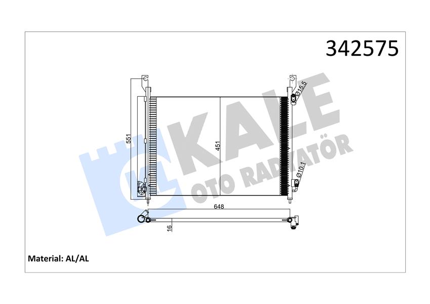 KALE-342575 Kondenser Koleos 2.0dci (08+) Al Al