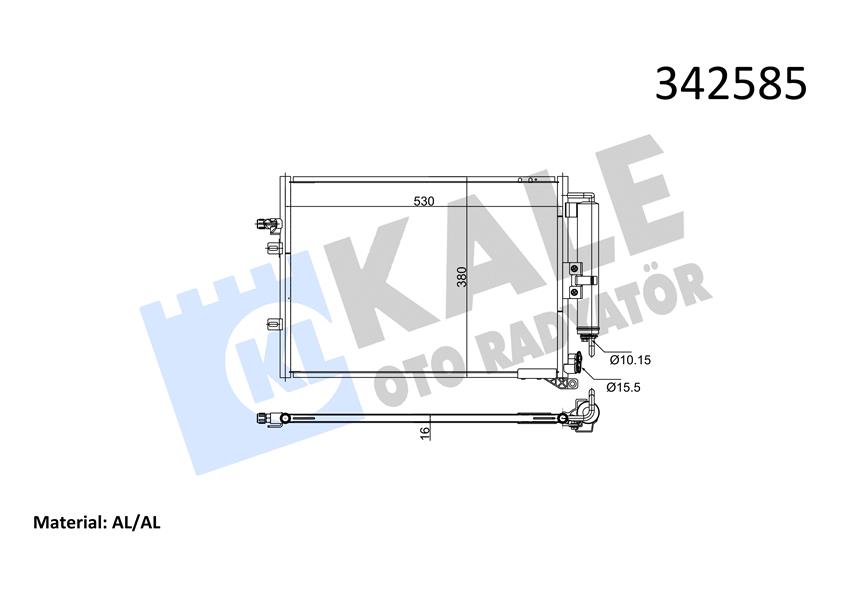 KALE 342585 Klima Kondenseri Clio Grandtour-Clio Iii-Modus-Grand Modus Al-Al