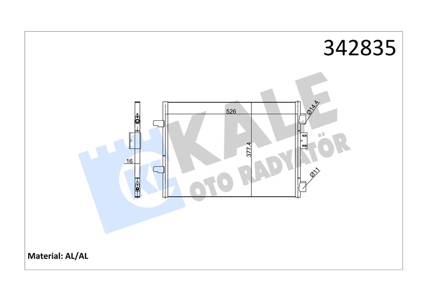 KALE 342835 Klima Kondenseri Clio Ii-Box Al-Al