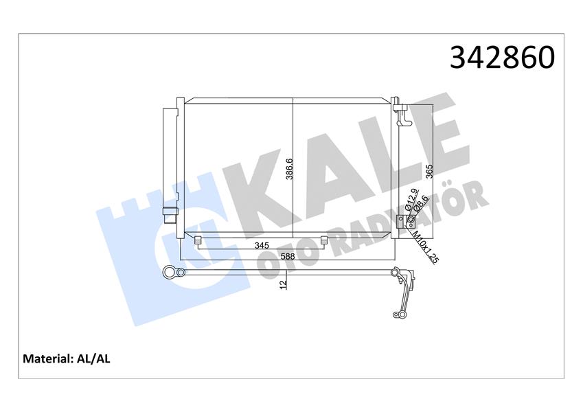 KALE 342860 Klima Radyatörü Ford Fiesta 08> 1.25-1.4 Benzin-1.4 Tdci