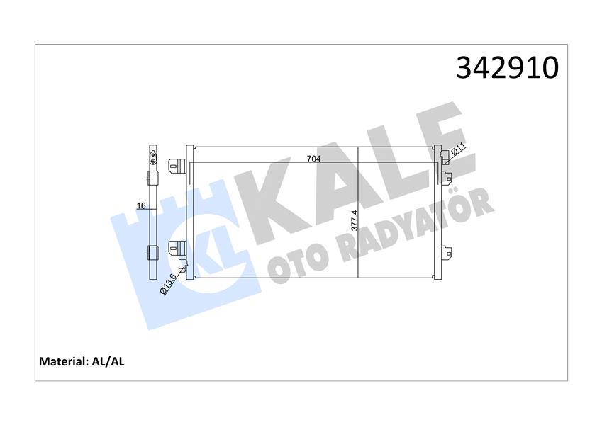 KALE 342910 Klima Radyatörü Kondanser Renault Master Ii 01> Movano 98>01 2.5dci