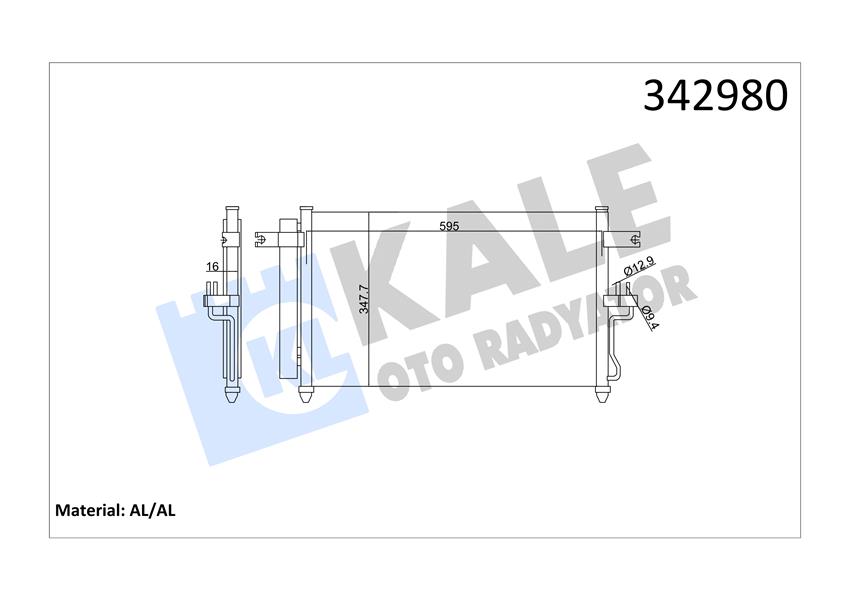 KLR-342980 Klima Radyatoru Kondenser (Hyundai  Accent 03/06  Admire 1.5crdi  )