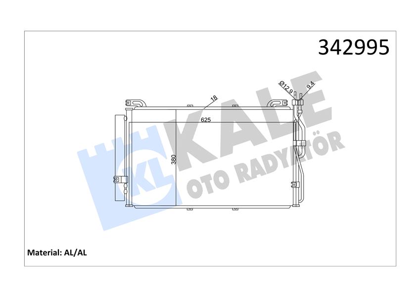 KALE 342995 Klima Kondenseri Hyundai Matrix Al-Al
