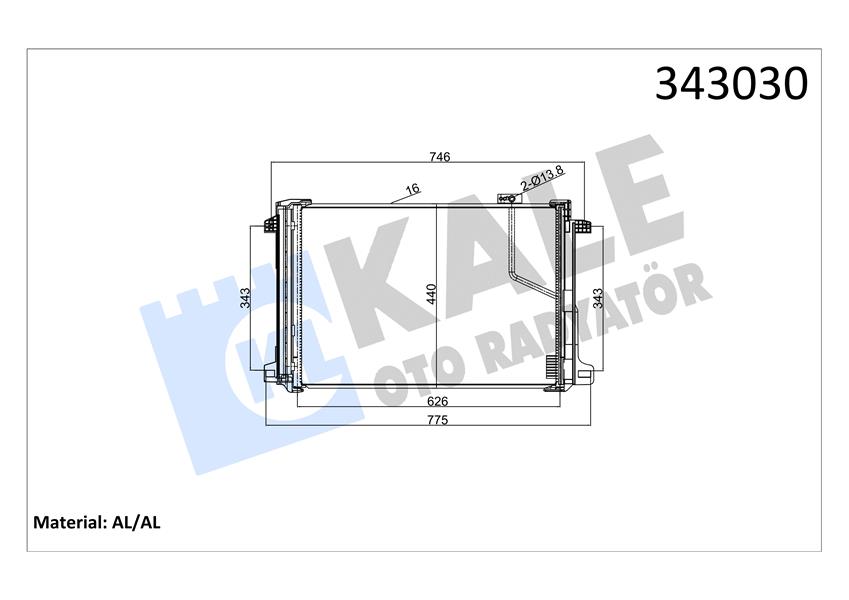 KALE 343030 Klima Radyatoru Mercedes W204 S204 C204 C218 W212 A207 C207 X204