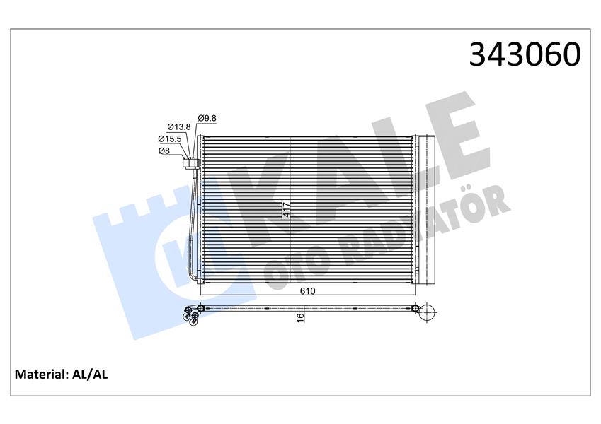 KALE 343060 Klima Radyatoru Bmw M54 N62 N73 E60 E65 E63 E64