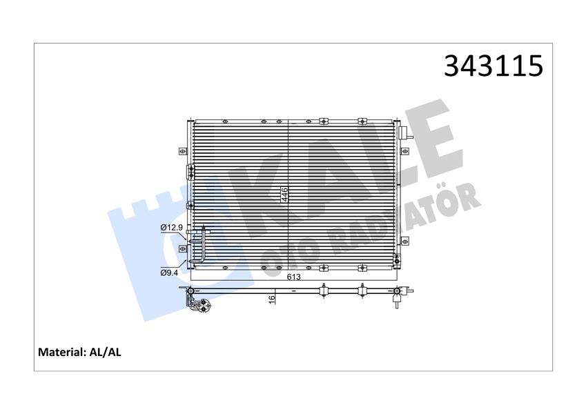 KALE 343115 Klima Kondenseri Kia Sorento I Al-Al