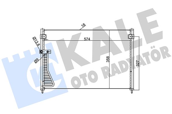 KALE 387000 Klima Kondenseri Mazda 626 V Al-Al 570x358x18