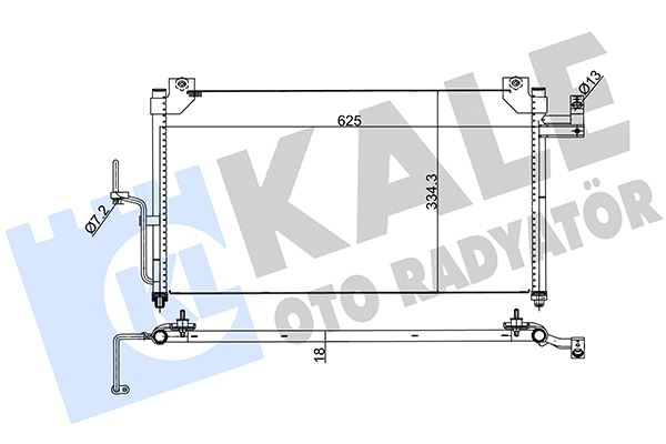KALE 387100 Klima Kondenseri Mazda 323 F Vi-323 S Vi Al-Al 625x338x16