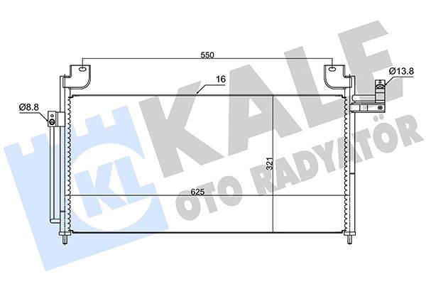 KALE 387700 Klima Kondenseri Mazda 323s Vi Al-Al 625x288x18