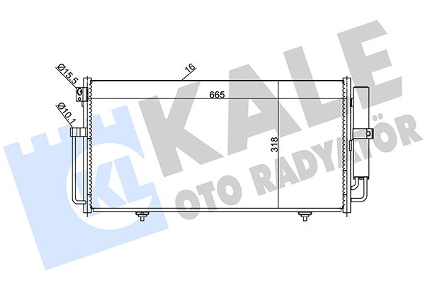 KALE 389600 Klima Kondenseri Subaru Impreza Al-Al 670x318x16