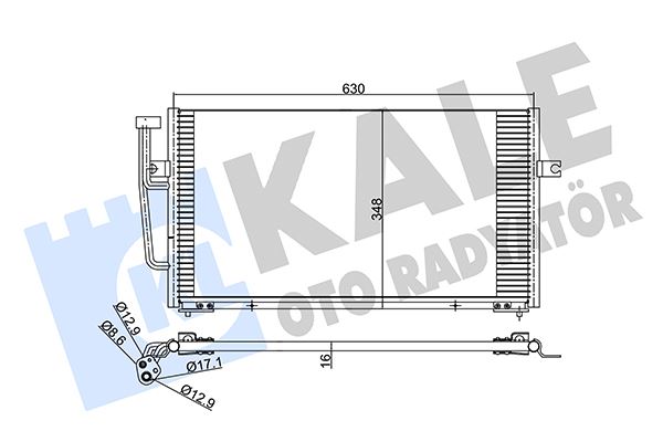 KALE 390400 Klima Radyatörü Kondenser Volvo S40 I-V40 Al-Al 628x348x16