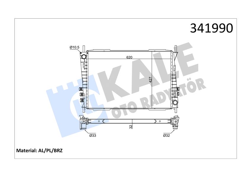 KALE 341990 Motor Su Radyatoru Jaguar X-Type I X400