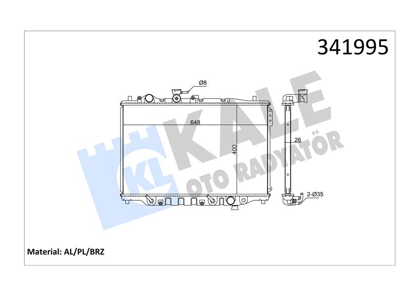 KALE 341995 Radyatör Mazda 626 Iii Al-Pl-Brz