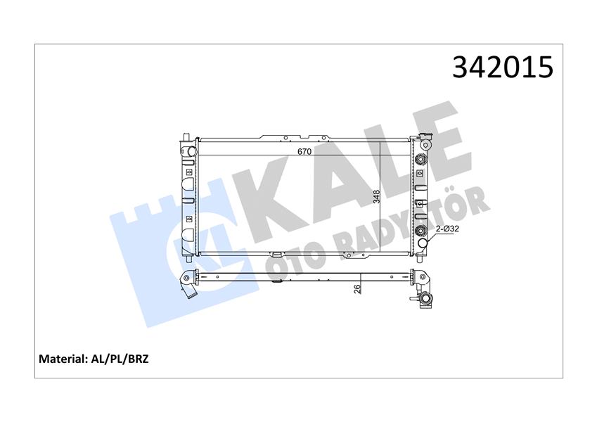 KALE 342015 Radyatör Mazda Lantis Al-Pl-Brz