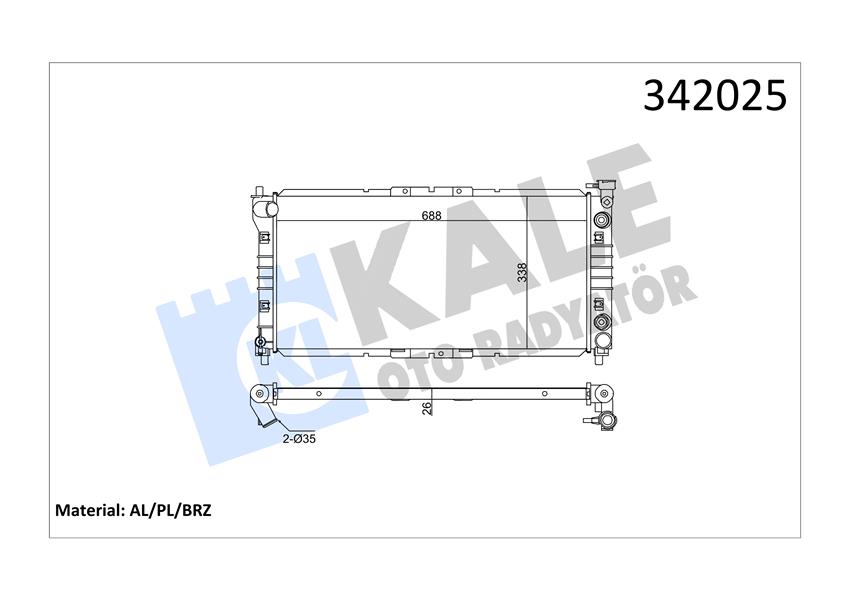 KALE 342025 Radyatör Mazda 626 Iv Hatchback-626 V-Mx6 Al-Pl-Brz