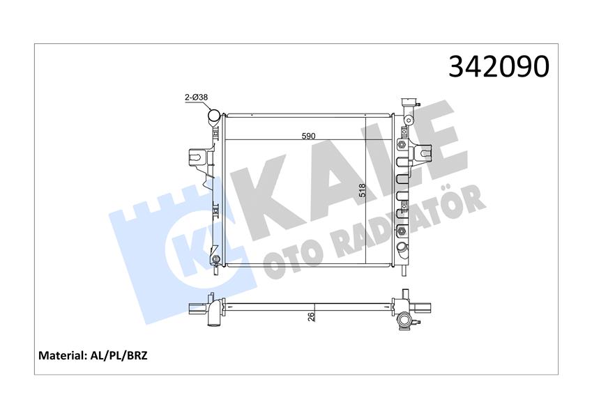 KALE 342090 Radyatör Jeep Grand Jeep Cherokee Ii Al-Pl-Brz