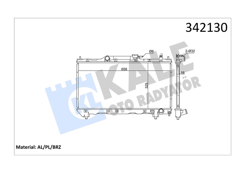 MGA-80074 Motor Su Radyatoru Brazing Toyota Avensis 2.0 97-00 Mt