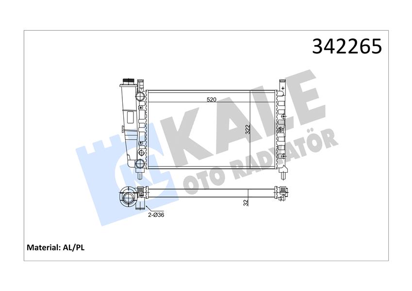 KALE 342265 Radyatör Fiat Uno 70 İe Al-Pl-Brz