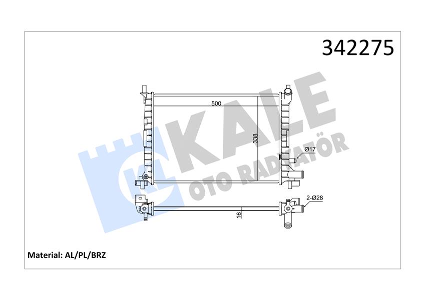 KALE 342275 Motor Su Radyator Ac Fiesta 1.3 Cvh 96> 01