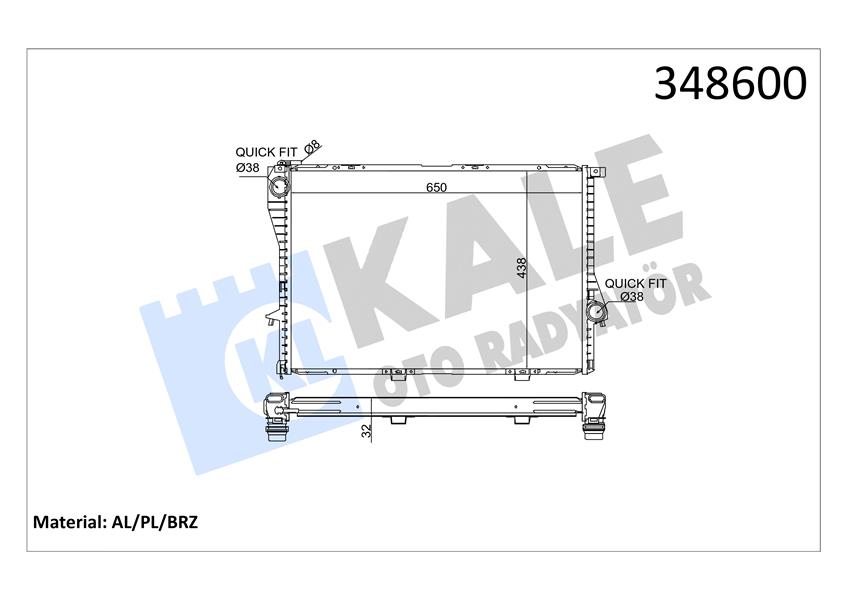 KALE 348600 Motor Su Radyatoru Bmw M52 M54 E39 E38