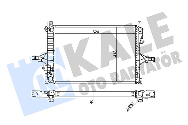 KALE 367200 Motor Su Radyatör Volvo S60 01>10 S80 98>06 V70 00>07 Xc70 00>07