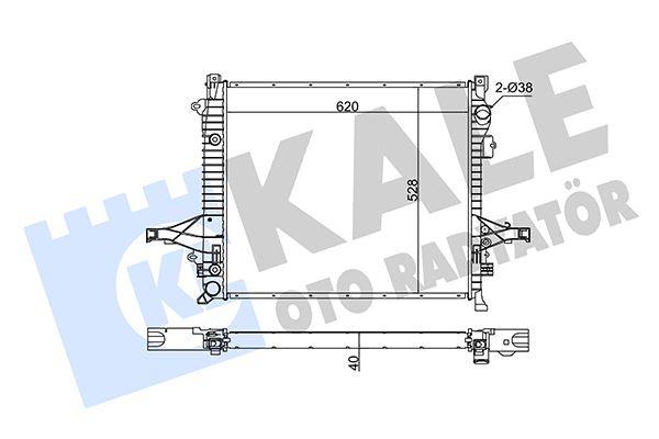KALE 375200 Radyatör Volvo Xc90 I D5 02-10 D3 D5 09-14 V8 05-10 Al-Pl-Brz 620x528x42