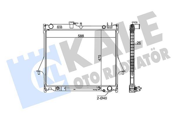 KALE 384300 Radyatör Ford Dmax Automatic Al-Pl-Brz 473x588x26