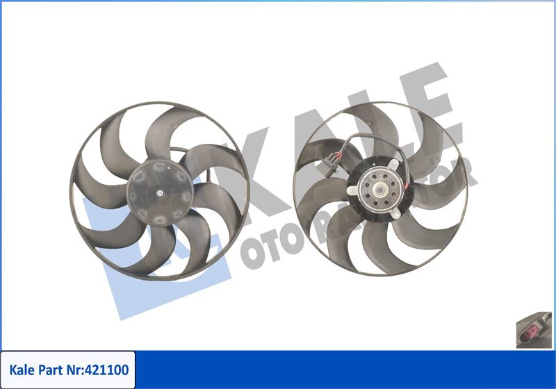 KALE 421100 Fan Motoru Pervaneli Polo-Cordoba 02-09 Ibiza Iv-V-Fabia 99-08 1.2-1.4 16v-1.6 16v 300w-390mm Davlumbaz Yok