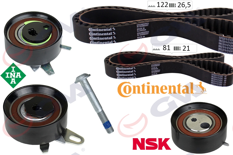 GVA 59T7570OE Triger Seti 122x26.5 -081x21 T4 2.5tdi - Lt35 2.5tdi Acv-Anj-Avr K015323xs