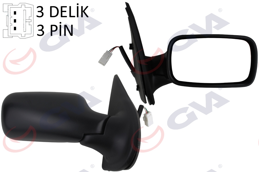 GVA 1021106 Diş Dikiz Aynasi Sağ Palio 98> Elektrikli Konveks 3 Fiş Vm-155e-5dr
