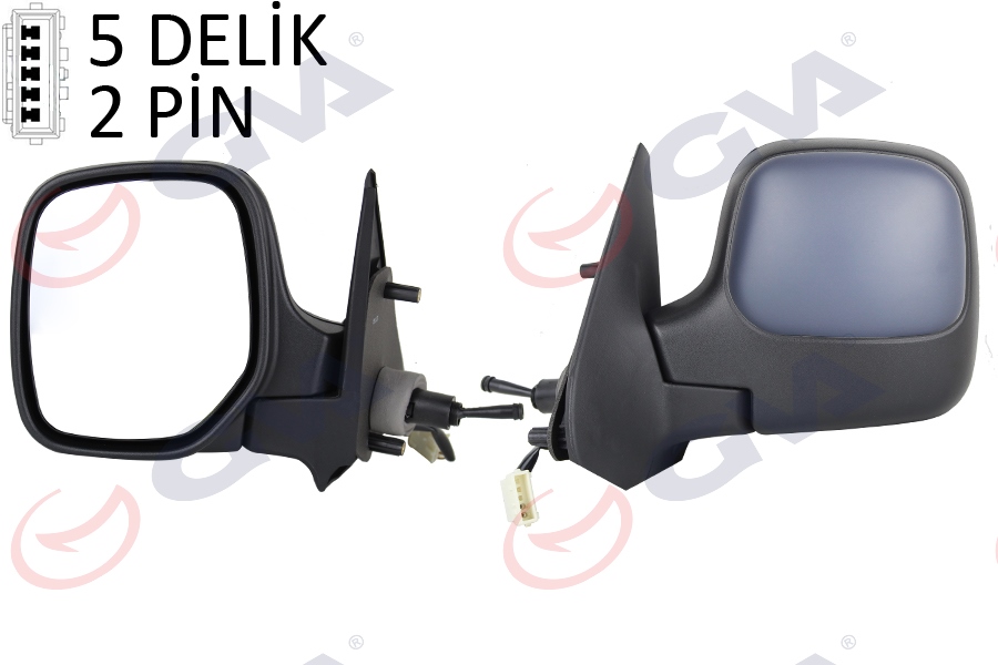 GVA 1045105 Diş Dikiz Aynasi Sol Berlingo-Partner 97> Mekanik Isitmali Konveks Astarli 2 Fiş Vm-118npl